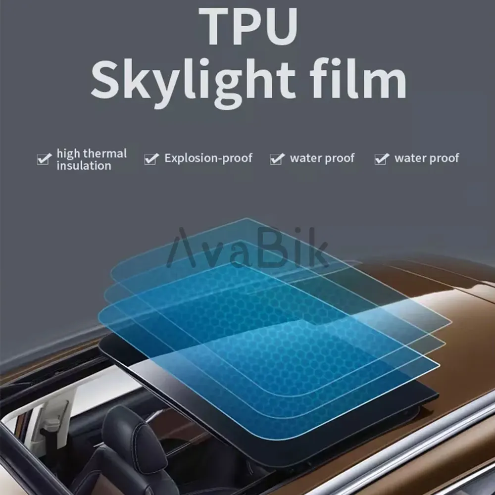 

50cm x152cm TPU Sunroof Ice Armor Roof Film Thermal Insulation Film Automotive Solar Film Car Heat Insulation Sticker Reject UV