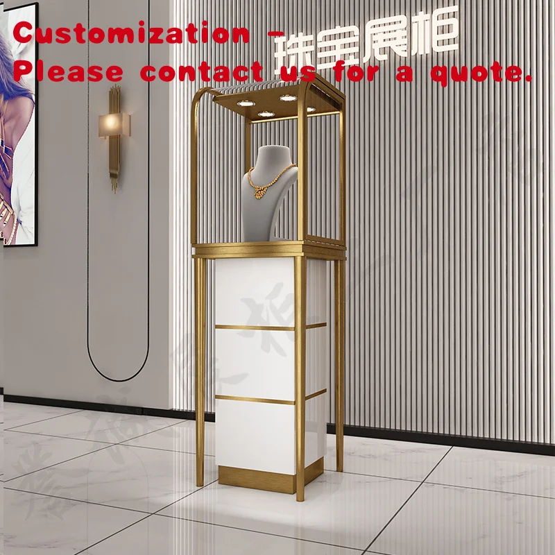 custom.Custom Designed Metal and Glass Jewelry Display Cabinet with LED Lighting Store Wall Display in Jewelry Stores
