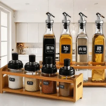 1ks skládací zásuvka s výsuvným košem, kuchyňský úložný stojan, posuvná skříňka, úložný tác, kuchyňský organizér na spotřební materiál, lahve 8 nejlepší prodej stojan na lahve kuchyňského oleje - №4