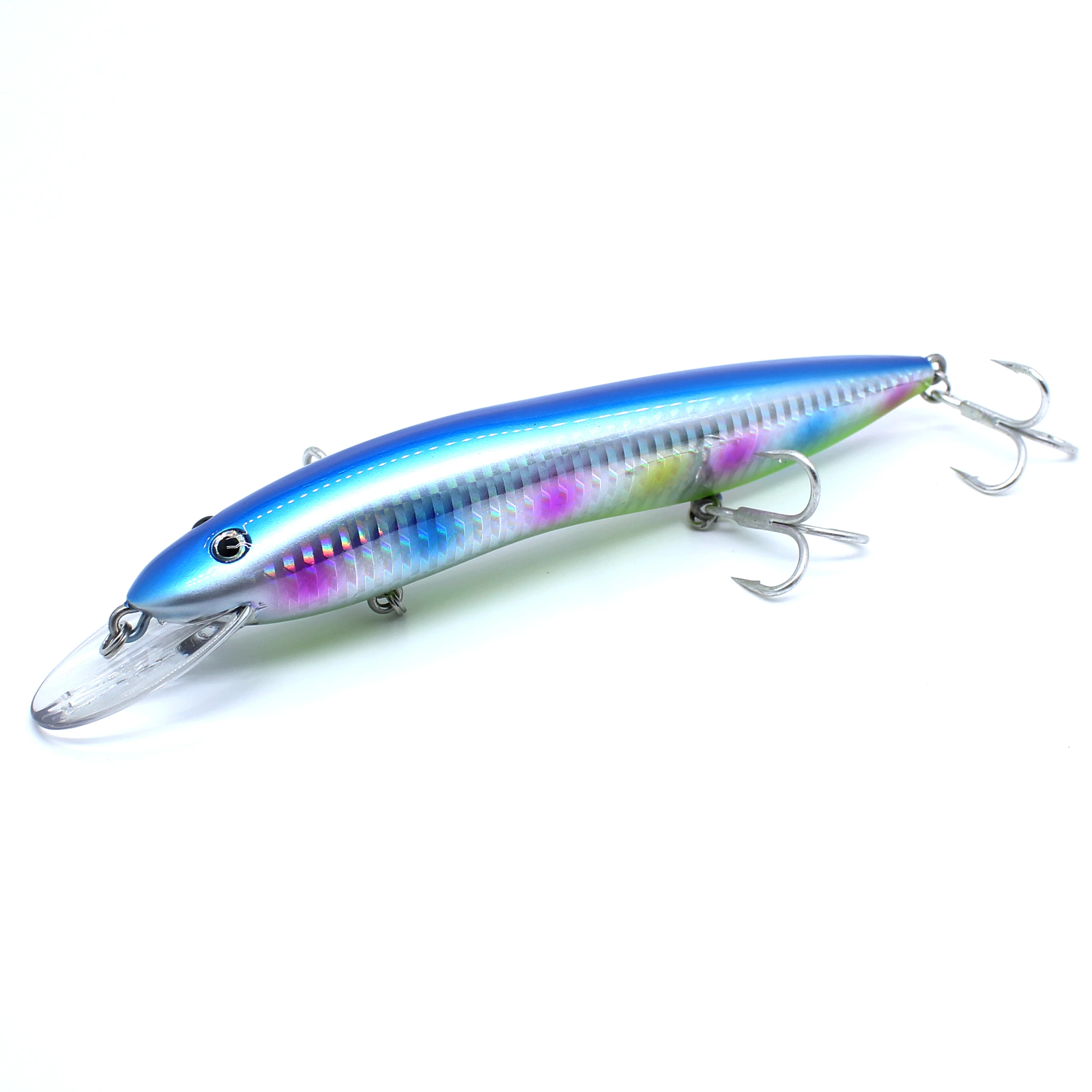 AOCLU-Hartköder für Tiefseeboot, schwimmende Minnow, Jerkbait-Rassel, Felsköder, 4 x Drillinge, japanische Qualität, 150 mm, 33 g, 1 Stück – Detail 7