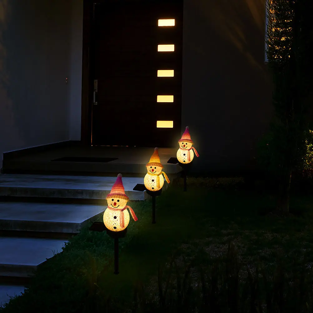 Snowman LED Solar Garden Light Outdoor Lawn Lamp, No Tools Needed, Easy Operation