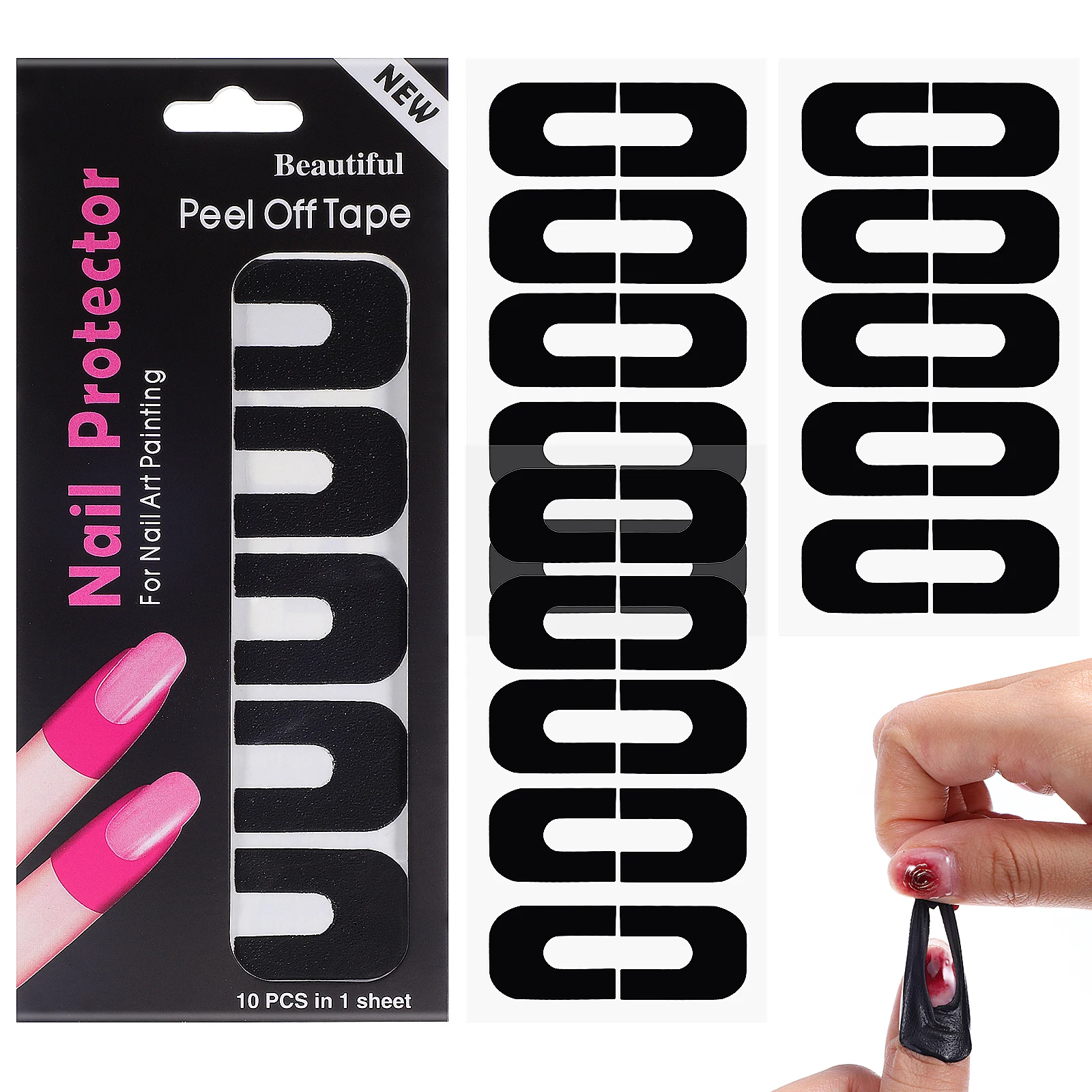 

100 Sheets Nail Protector Stickers for Gel Polish Fingers Covers Spill Proof Manicure Art Tools Guard