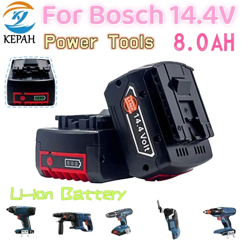14.4V 6000mAh Latest Upgrade BAT614 Battery Pack for Bosch Electric Drill Screwdriver BAT607 BAT614G P108+Replace Li-ion Battery
