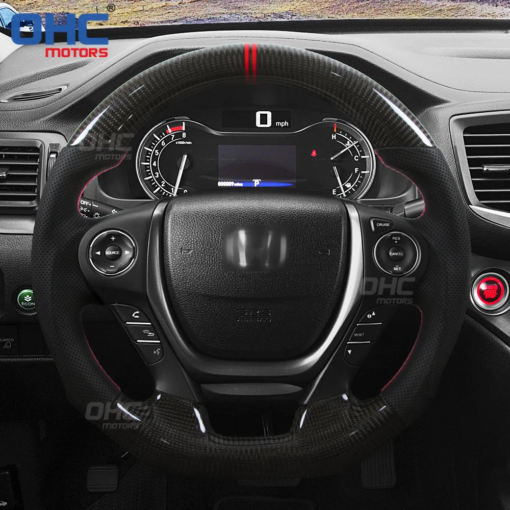 

Suitable for Honda 9th generation Accord perforated leather carbon fiber car modified steering wheel custom