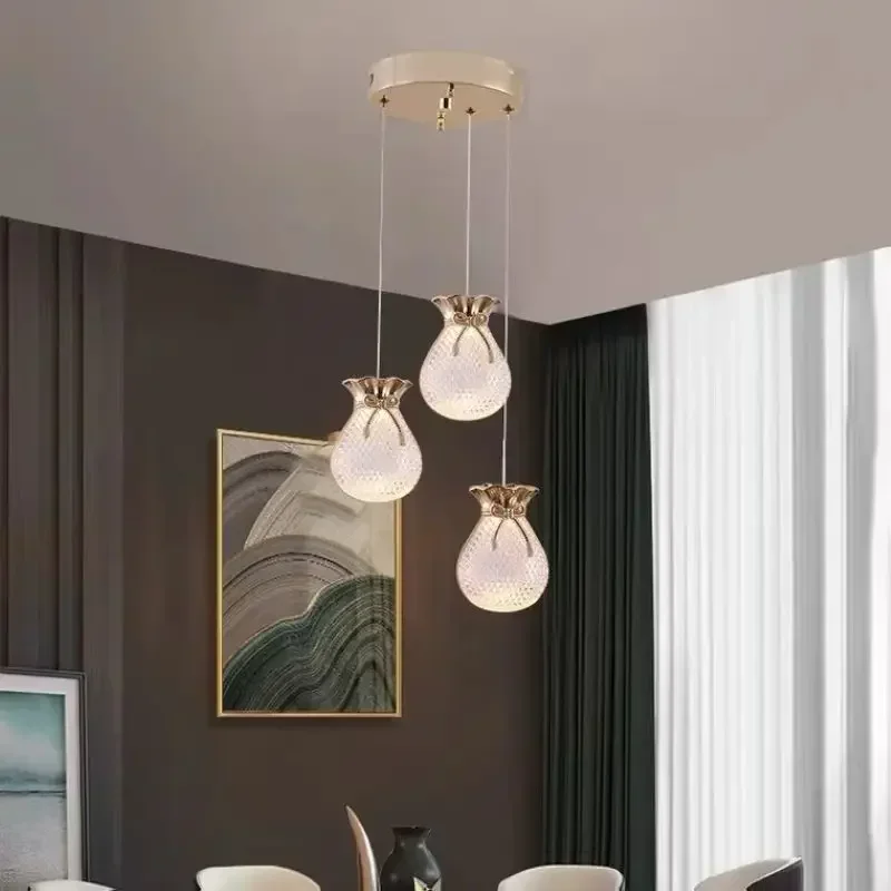 Modern LED Pendant Lamp Nordic Lighting Fixture Hanging Living Bedroom Bedside Indoor Decor Sachet Hang Lamp Ceiling Light