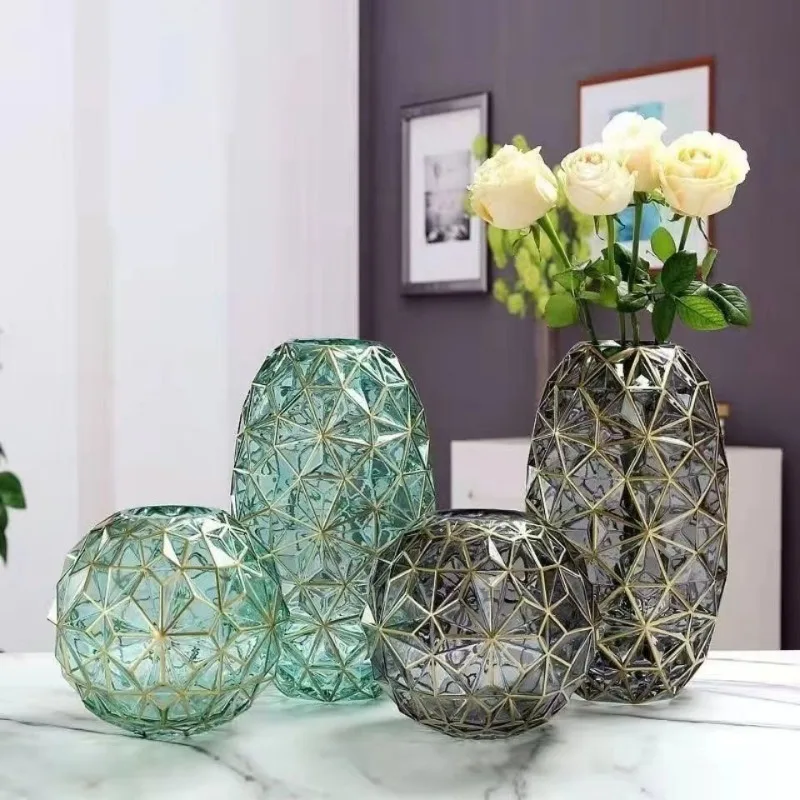 New Internet Celebrity Light Luxury Nordic Glass Vase Living Room تحف كبيره للمنزل В Скандинавском