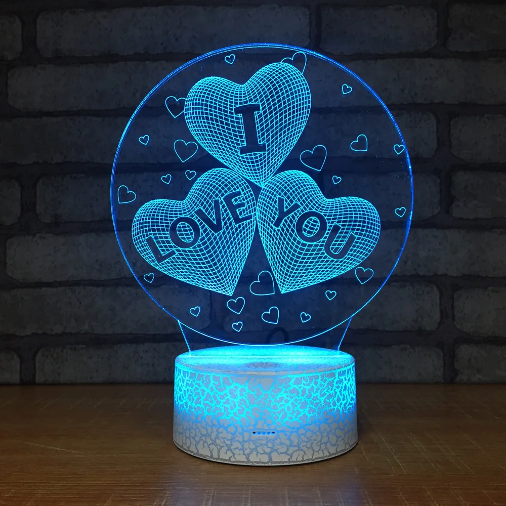 

New Love Nightlight Valentine's Day Gift Bedside 3d Lamp Creative Acrylic Bedroom Ambient 3d Led Night Light