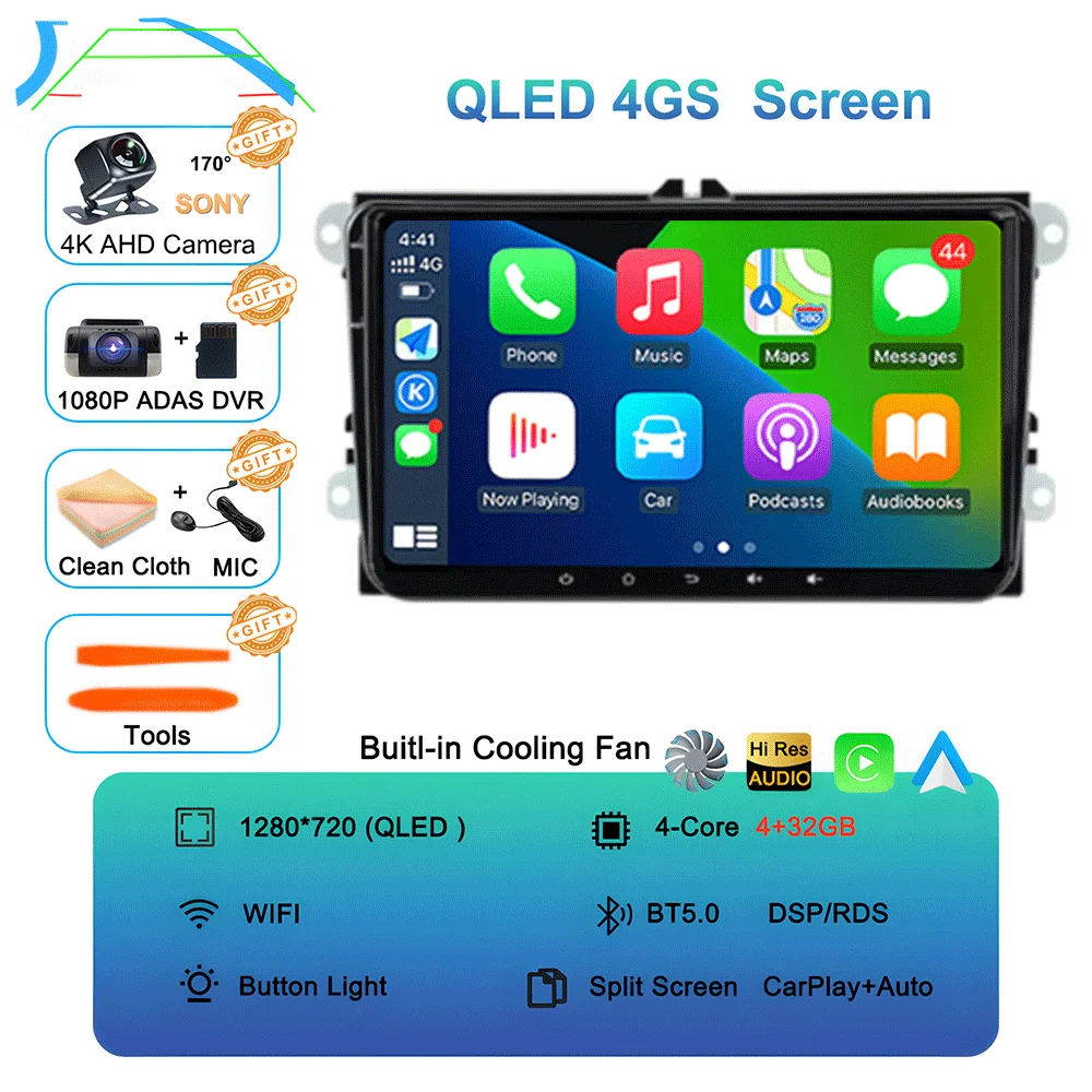 9 "Android 15 Autoradio Voor VW/Volkswagen/Golf/Polo/Tiguan/Passat/B7/B6/Seat/Leon/Skoda/Octavia GPS Navigatie Multimedia Speler