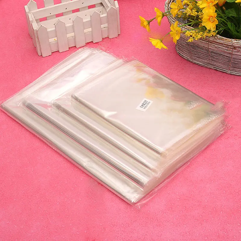 20/50pcs large clear cellophane bag with bow for basket and gift wrap christmas decoration