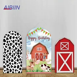 AIBIIN Arch Backdrop Cover Farm Themed Windmill Milk Cow Chick Boy Girl Birthday Baby Shower Party Decor Photography Background