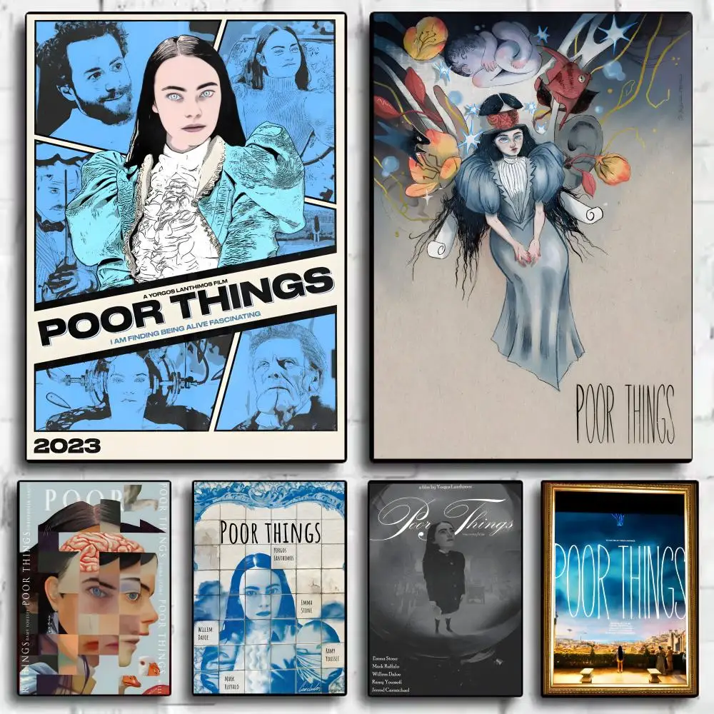 Hot Movie P-Poor Things  Poster Trendy Wall Art Good Sticker Printed on PP Paper for Coffee Office Bar Decoration Best Gift