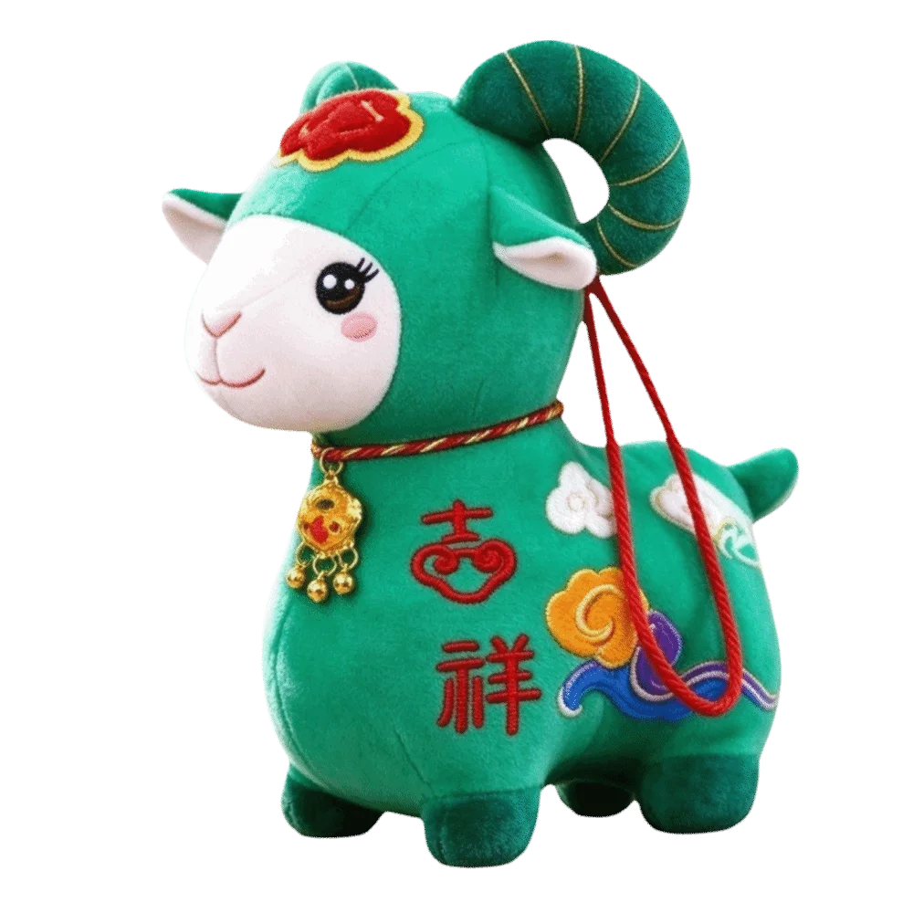 Lucky Soft New Year Stuffed Animal Cuddly Multi-color Plush Toy Polyester Multi-size Mascot Doll Tabletop Decor