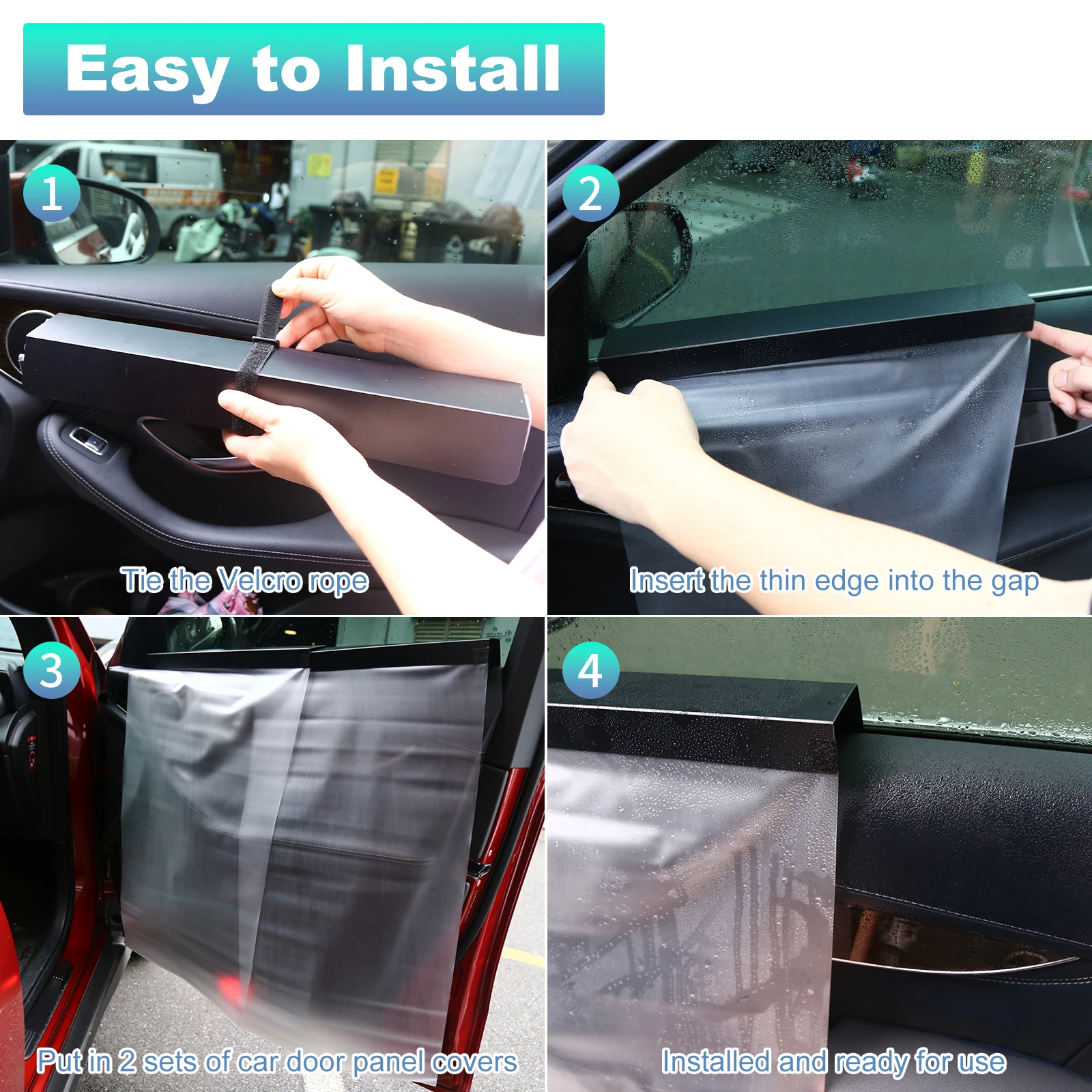 Window Tint Tool, 2 Packs Car Door Panel Cover Waterproof Guard Protection for Car Window Film Tint Application