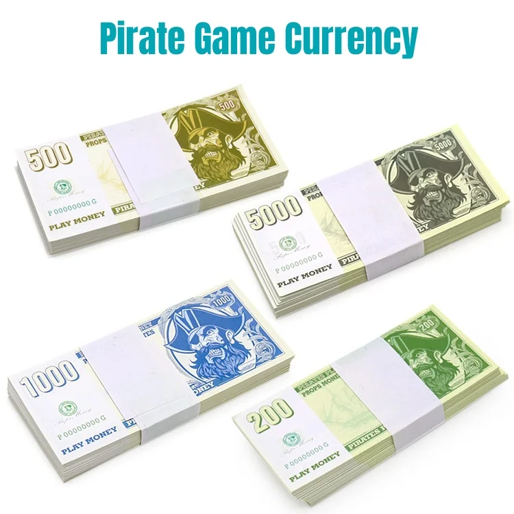 100 Stück Piraten währung Banknoten Requisiten Festival Papiergeld Kinderspiel zeug neues Nennwert Requisiten spiel Banknote nach Hause Halloween Dekor