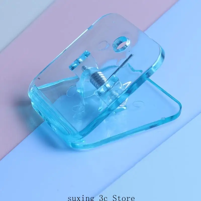 

E8BE 100Pieces Square Colored Paper Clip Clear Paper Clamps Bag Clip for Office