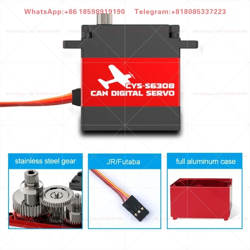 CYS-S6308 CAN Bus Digital Servo Coreless Motor 9.3kg.cm High Torque Stainless Steel Gear Full Aluminum Waterproof Servo