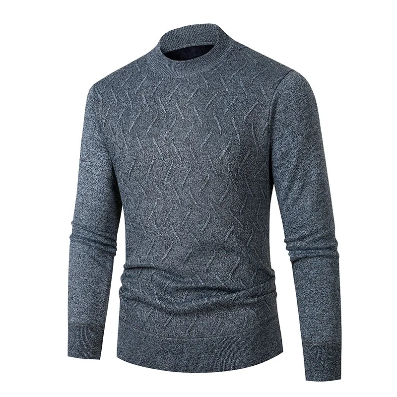 Autumn and Winter Middle-aged and Elderly Men's Round Neck Sweater with Thickened Pullover Base