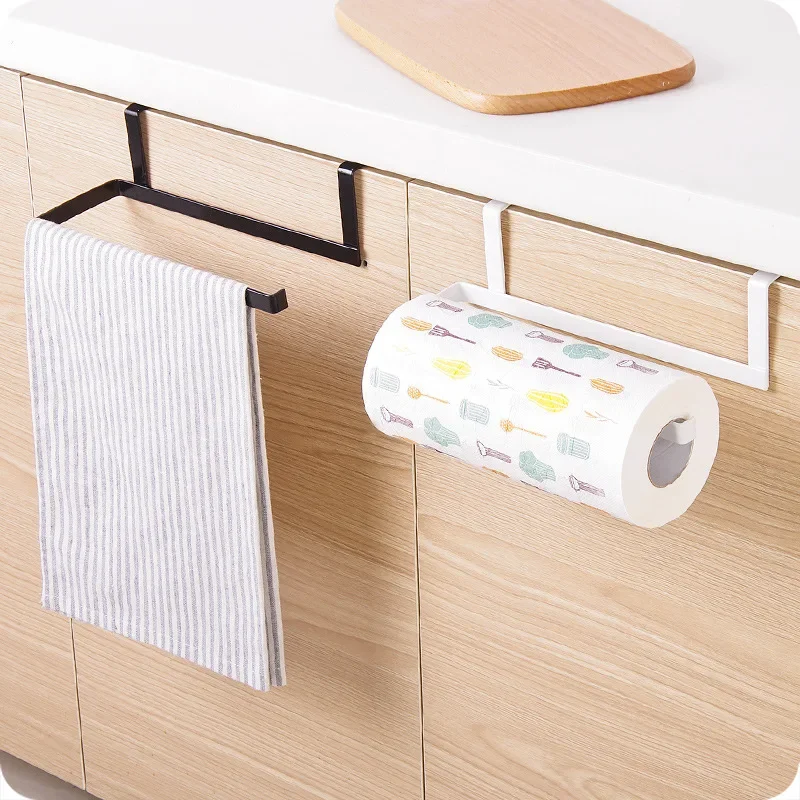 Iron Art Non Punching Kitchen Paper Hanger Creative Cling Film Shelf Tissue Holder Paper Towel Holder