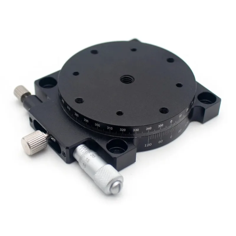 RS60-L Manual R-Axis Rotary Stage, 60mm Precision Fine Adjustment Turntable, 360° Rotation Optical Work Platform