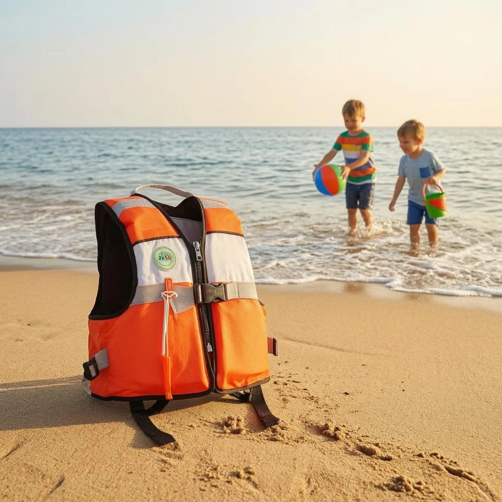Children's Life Jacket Reflective Strips Kids Flotation Vest Children's Buoyancy Vest Leg Straps Super-Soft