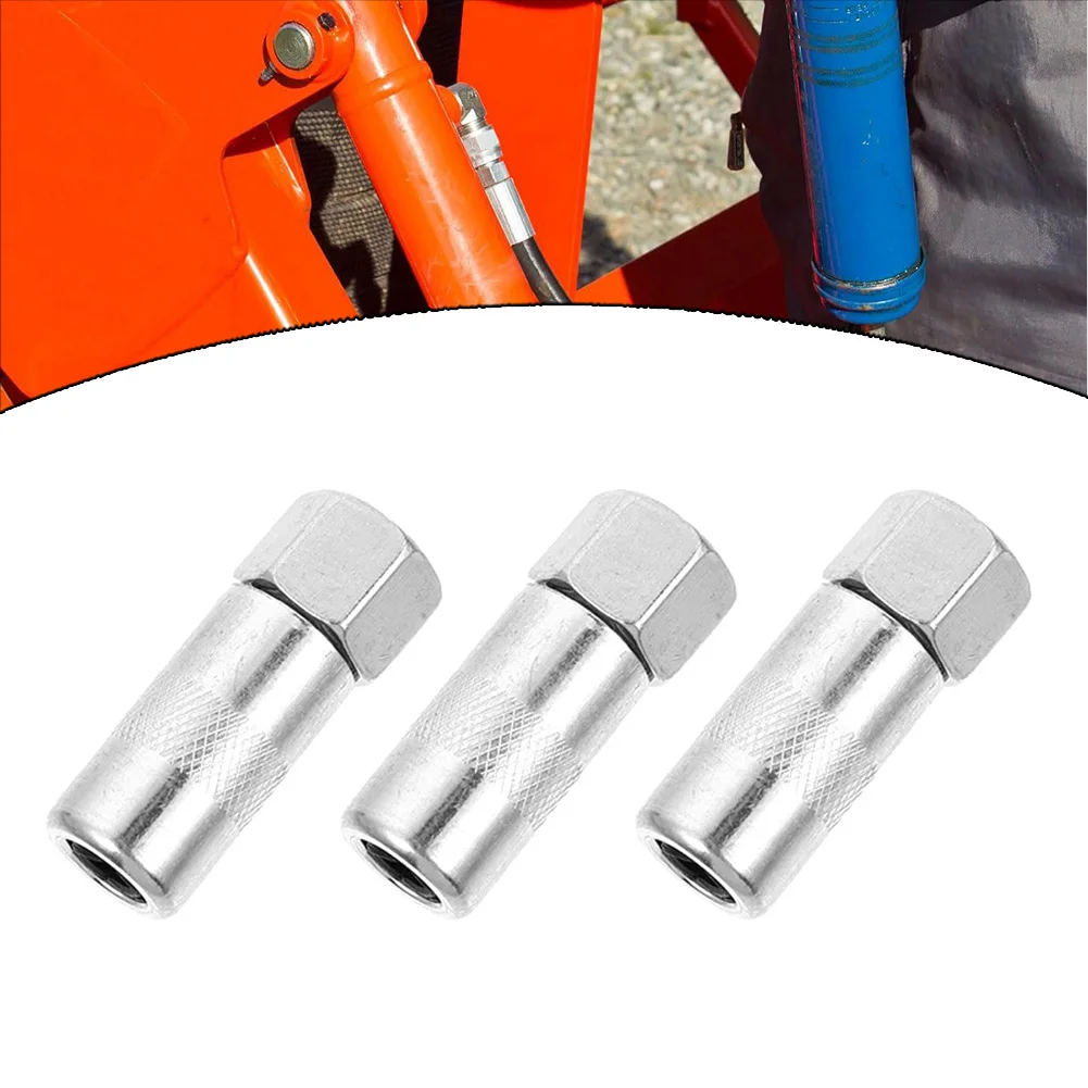 For Frequent Use Grease Gunn Couplers Heavy Duty Grease Fittings Fat Grease Lubricant Chrome-Plated Construction
