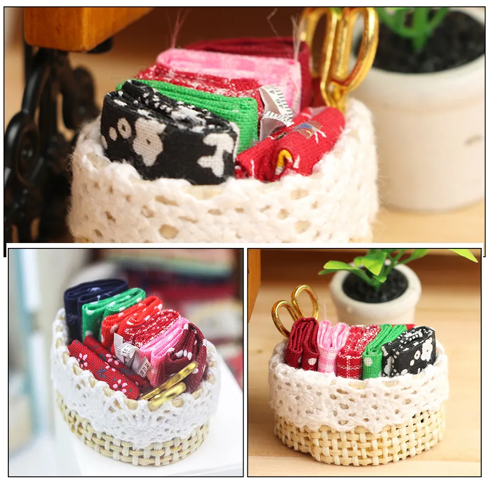 

Миниатюрная тканевая корзинка для декора миниатюрного дома, очаровательные декоративные аксессуары, тонкая работа, гладкая поверхность для создания ландшафтных сцен своими руками