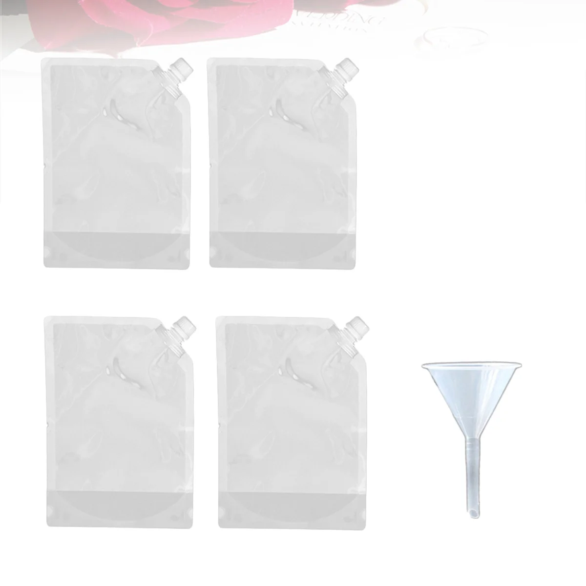 5 Pcs Transparent Self-reliance Bag Reusable Plastic Drinking Flasksh Collapsible Flask Holder for Beverages (1