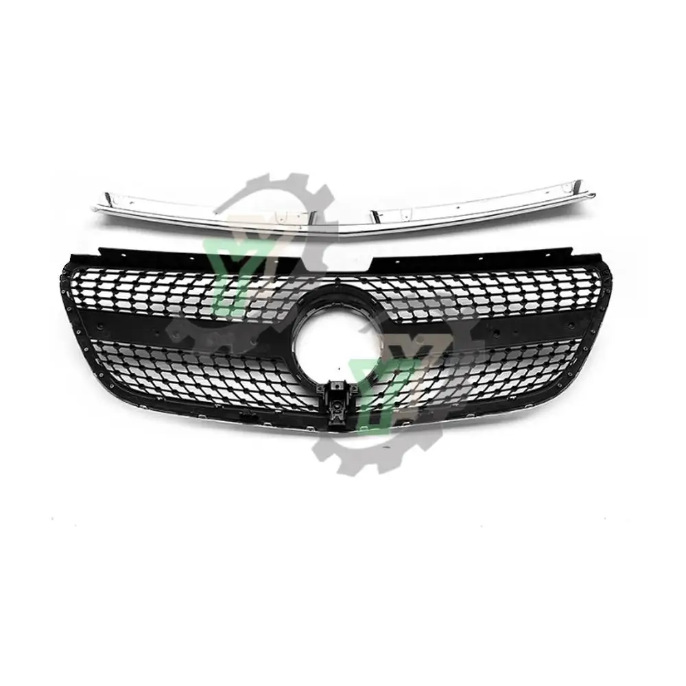 2015-2020 Front Grille For Ben VITO Class Diamond Grille Black Silver for V260 V250 Front Bumper Racing Grill for Vito GT Style