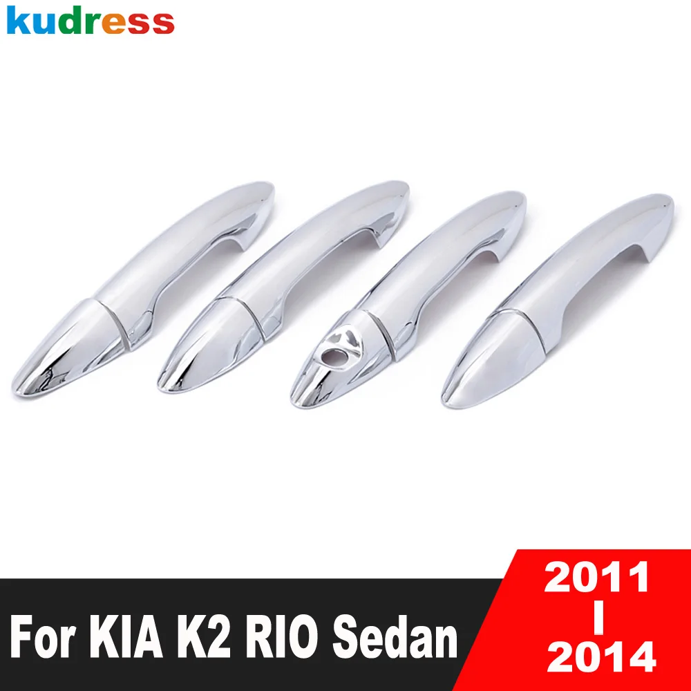 For KIA K2 RIO Sedan 2011 2012 2013 2014 Chrome Car Side Door Handles Cover Trim Decoration Overlay Exterior Accessories