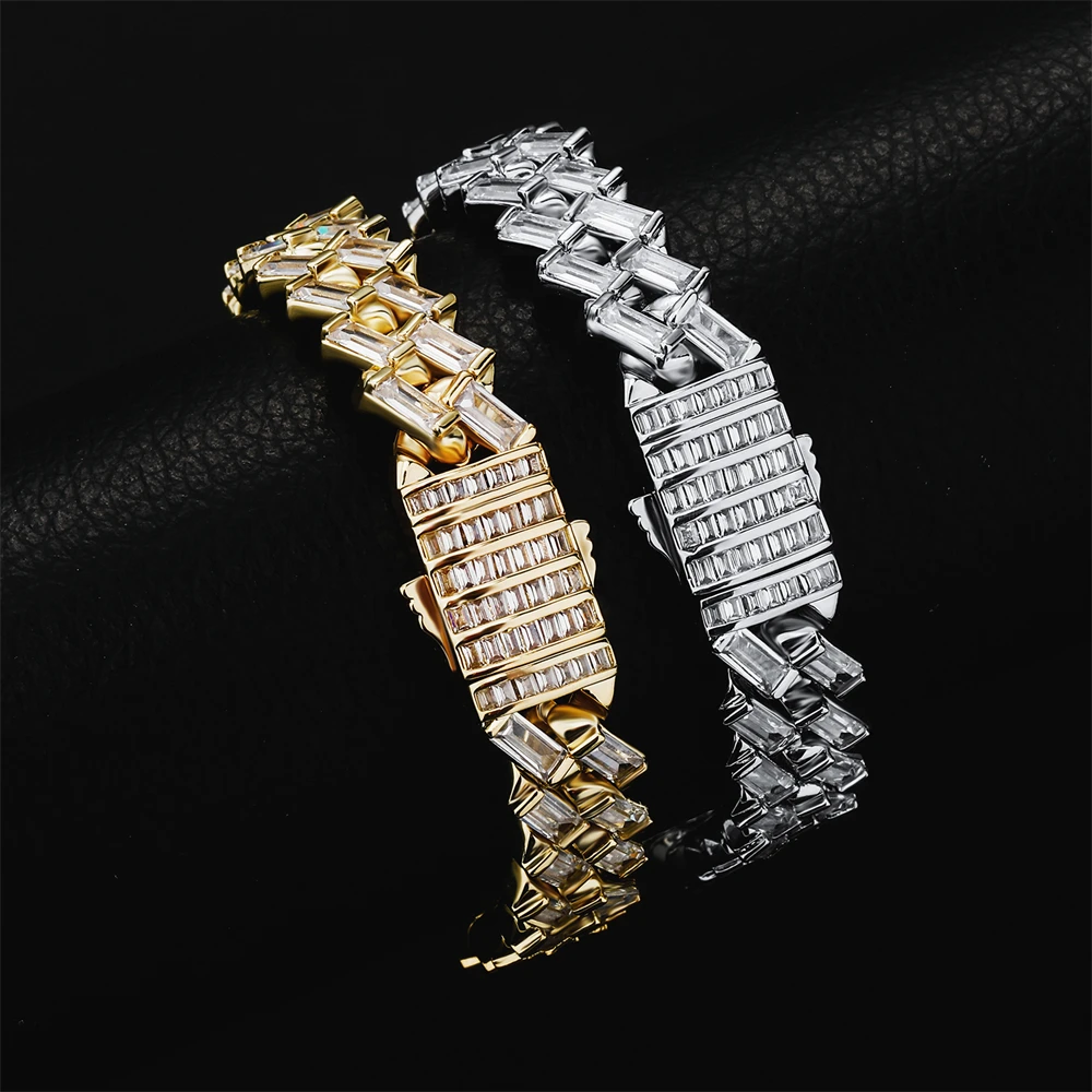 

Ожерелье-цепочка из кубинского сплава в стиле хип-хоп с пружинной застежкой — новый высококачественный квадратный бриллиант и стразы, стильный дизайн