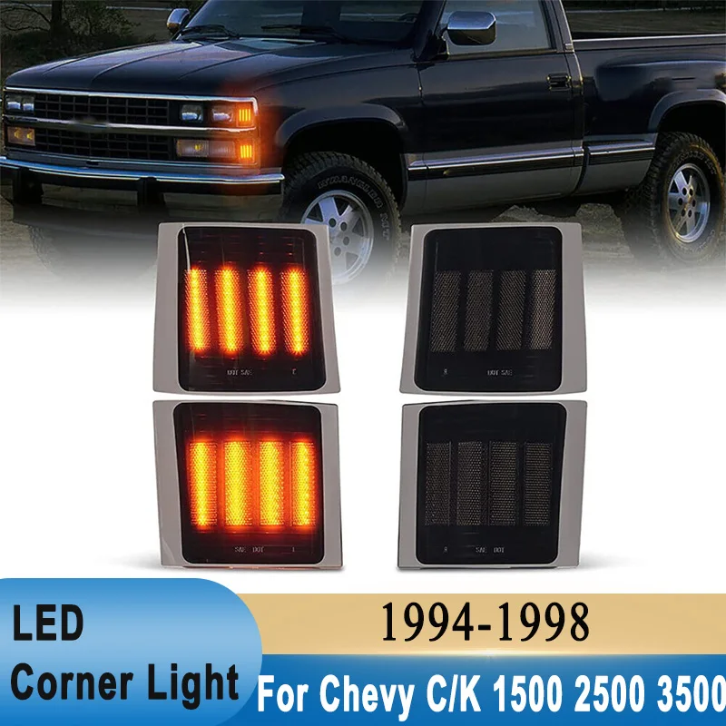 Przednie LED dynamiczne boczne narożna lampa dla Chevy C/K ciężarówka typu Pickup 1500 2500 3500 Tahoe 1994-1998 lampa przeciwmgielna Turn Signal światła parkingowe