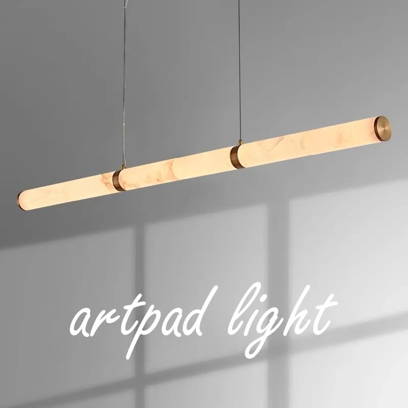 Imitation Marble Pendant Lights for Living Room Dining Room Decor Resin Long Pendant Lamp for Bar Counter Villa Indoor Lighting