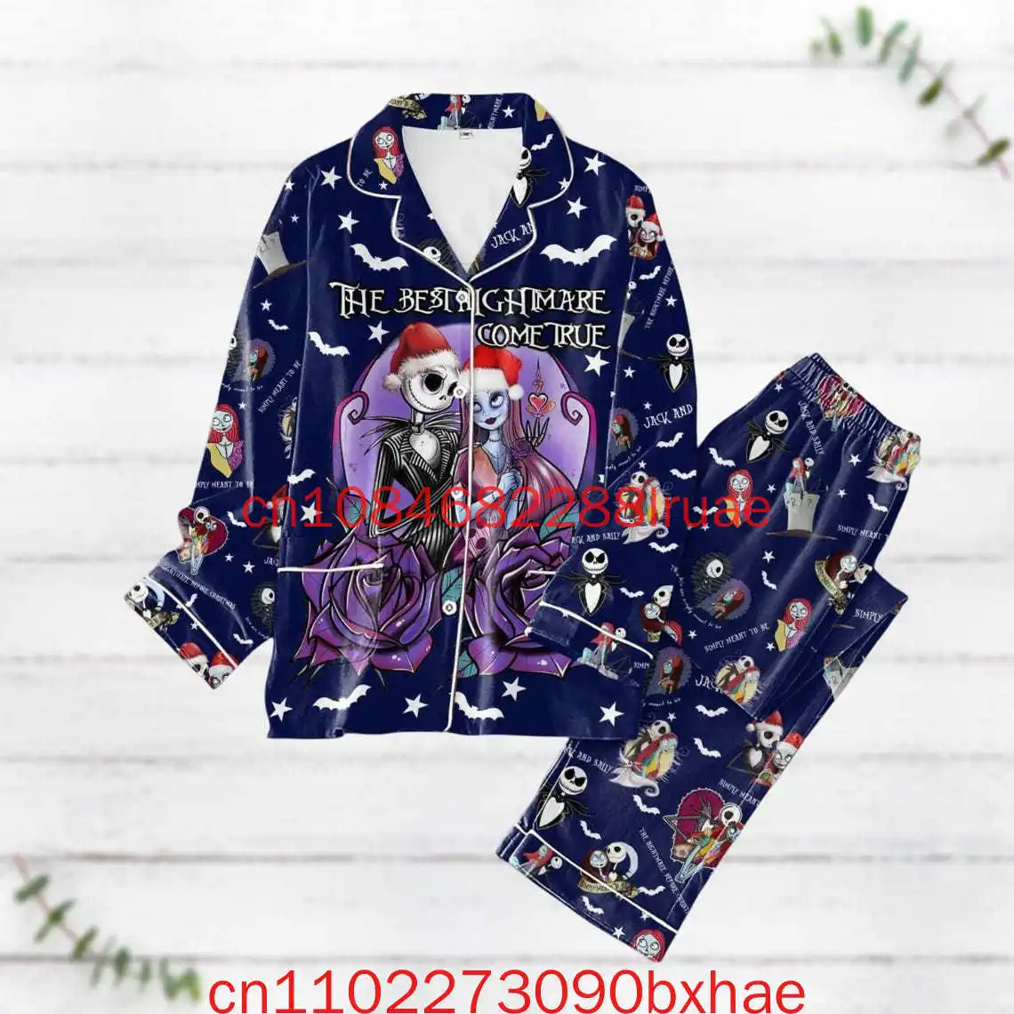 

Disney The Nightmare Before Christmas Pajamas Set 3D Printed Fashionable Street Retro Men's and Women's Sleepwear Set