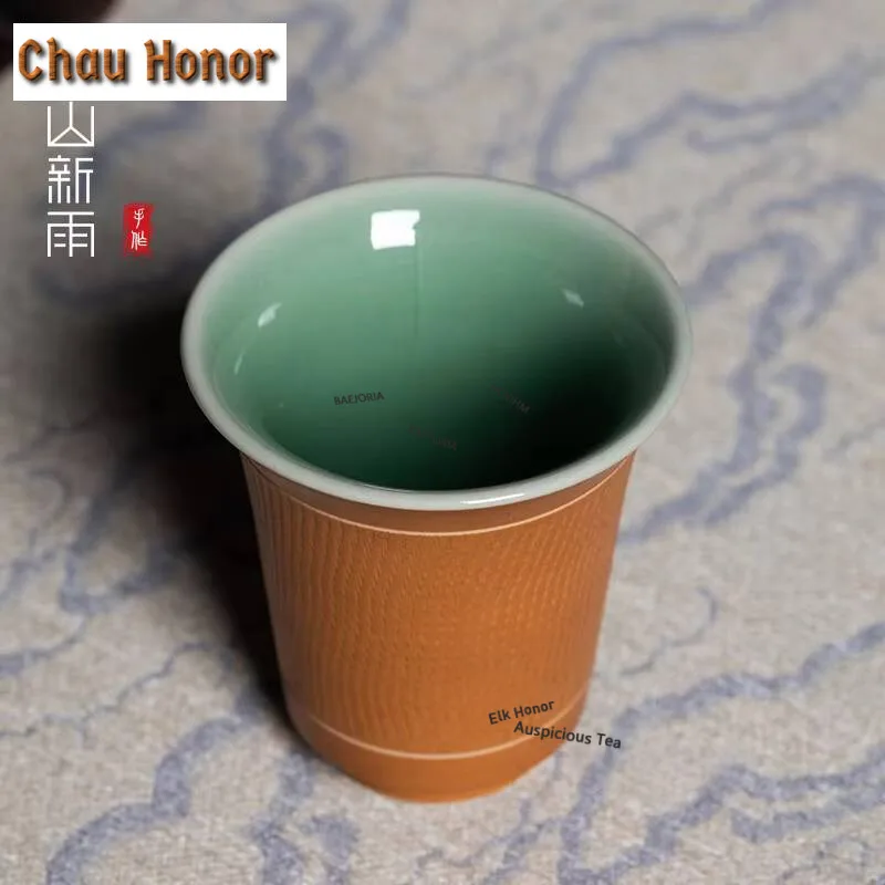 70ml Handamde Jumping Knife Master Single Cup Chinese Longquan Celadon Teacup Fragrance Personal Mug Special Mug Teaware Gifts