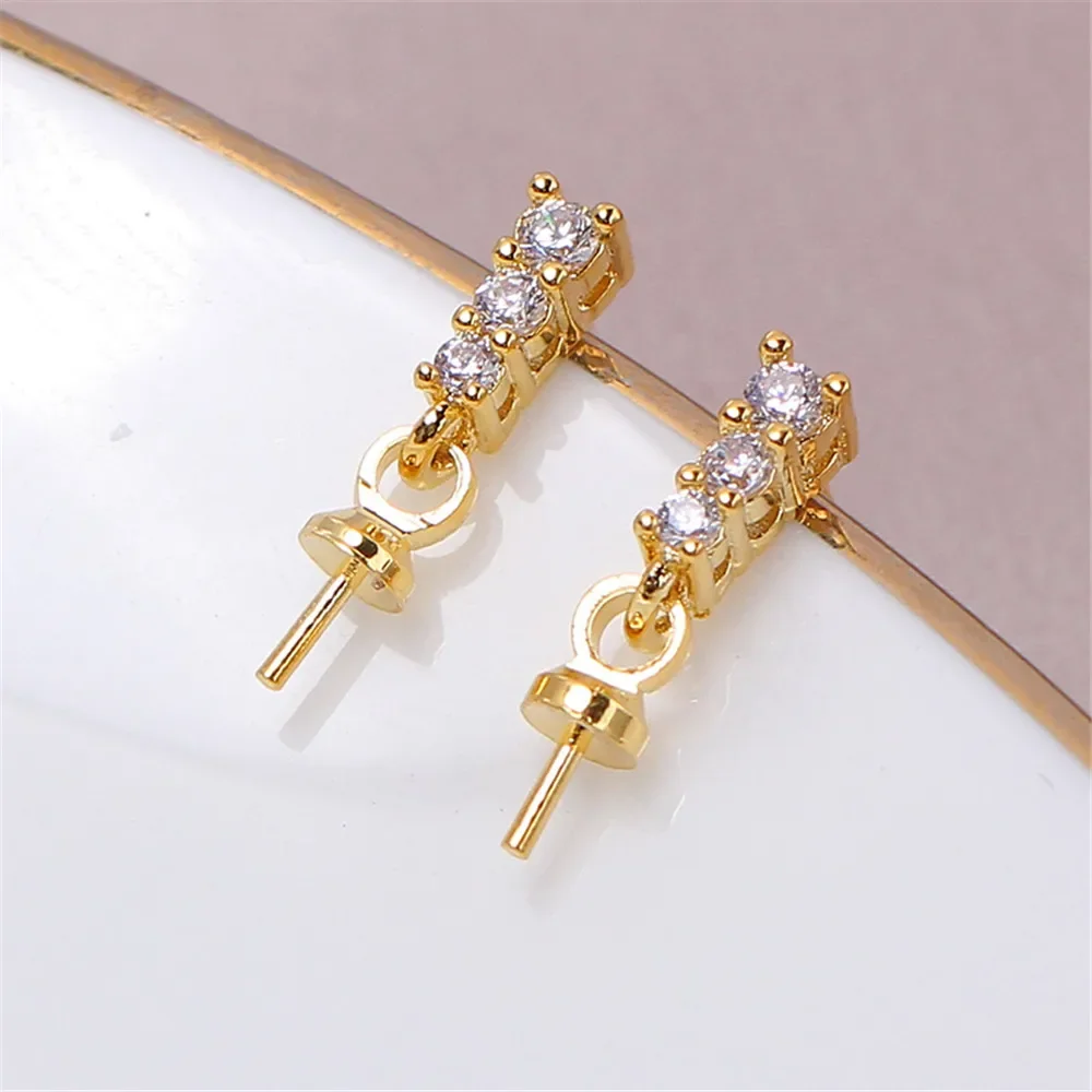 

19 Style Pearl Stud Earrings Setting Base 14K Gold Simple Fashion Temperament Handmade Diy Jewelry Making Findings&Components