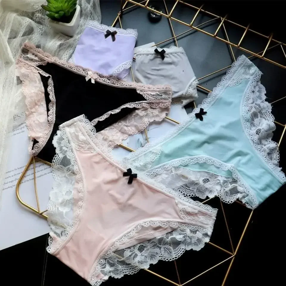 

Embroidery Underwear Women Transparent Sexy Briefs Perspective Underpants Ladies Seamless Briefs Breathable Stretch Underpants