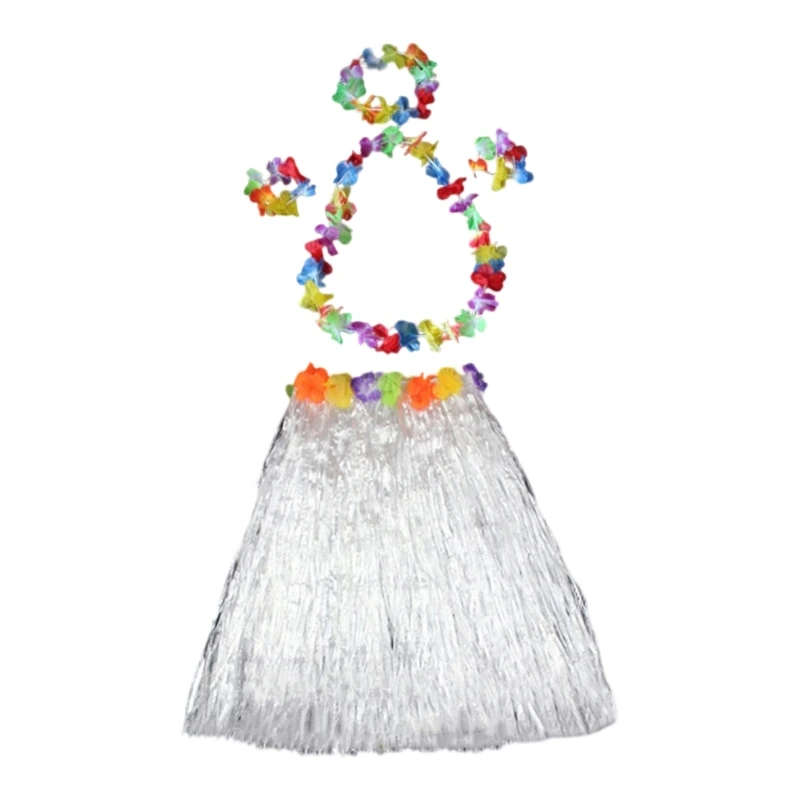 

652f Гавайская юбка Луаус Хулас с большим цветочным костюмом, набор для хэллоуинских танцев украшения вечеринки гавайские костюм