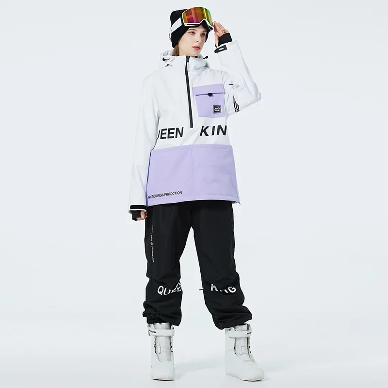 

New Ski Suit Men's Winter Sports Leisure Loose Skiing Hoodie Women's Outdoor Windproof Waterproof Warm Breathable Snow Clothing