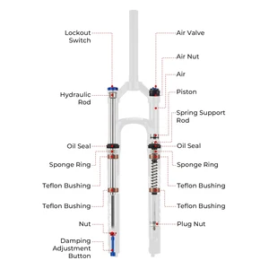 Bolany MTB Air Fork 26 27.5 29 Inch 120mm Travel Suspension Oil Air 9x100mm QR Lightweight Bike Bike R29 Accessories Main Main Sales Bicycle Aro Aro 26 - №5