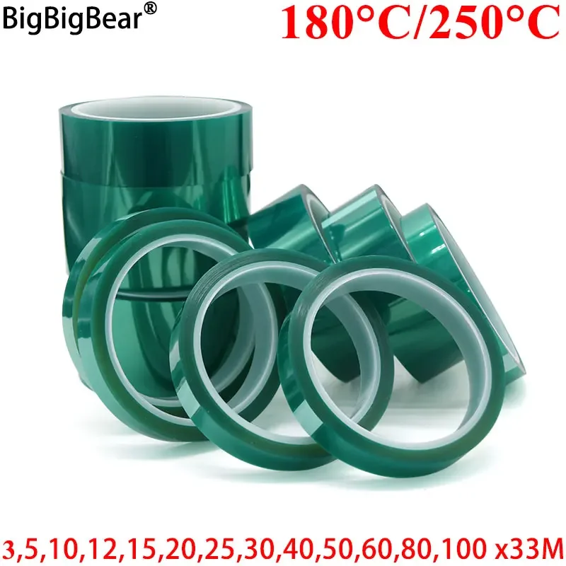 13/5pcs PET Film Tape 3mm ~ 100mm Green High Temperature Heat Resistant PCB Solder SMT Plating Shield Insulation Protection