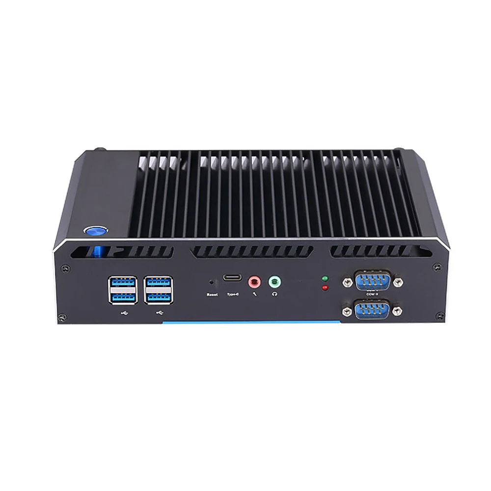 HUNSN Fanless Industrial PC,IPC,Mini Computer,Intel Core I3/I5/I7,BH22,Windows 11 Pro/Linux Ubuntu,PXE,WOL,Type-C,2COM,2LAN