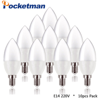 10pcs/Lot led Candle Bulb E14 LED Lamp Indoor Light 220V-240V 5W LED Chandelier Warm Cold White For Home Decoration