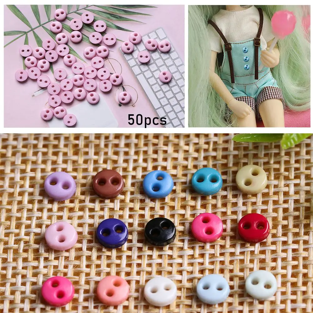 50 szt. 4mm Akcesoria Rękodzielnicze Mini Guziki DIY Ubranka dla Lalek Odzież Klamry do Szycia Plastikowe Klamry