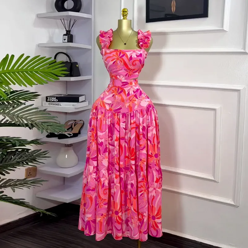 

Африканская одежда Dashiki для женщин, летняя мода, африканский топ без рукавов с принтом, длинная юбка, комплект из 2 предметов, африканская одежда