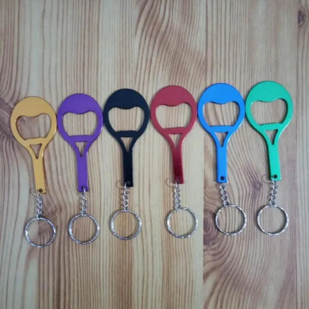 500 PCS Multifunction Outdoor EDC Sport Metal Tennis racket Wine Bear Bottle Opener Ring Keychain Key Chain Durable