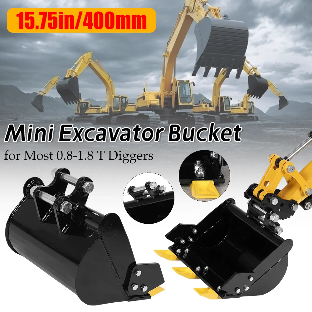 

15.75" Mini Excavator Narrow Bucket Attachment Trench Bucket for Mini Excavators Diggers up to 1.8Tons Heavy Duty Digging Bucket