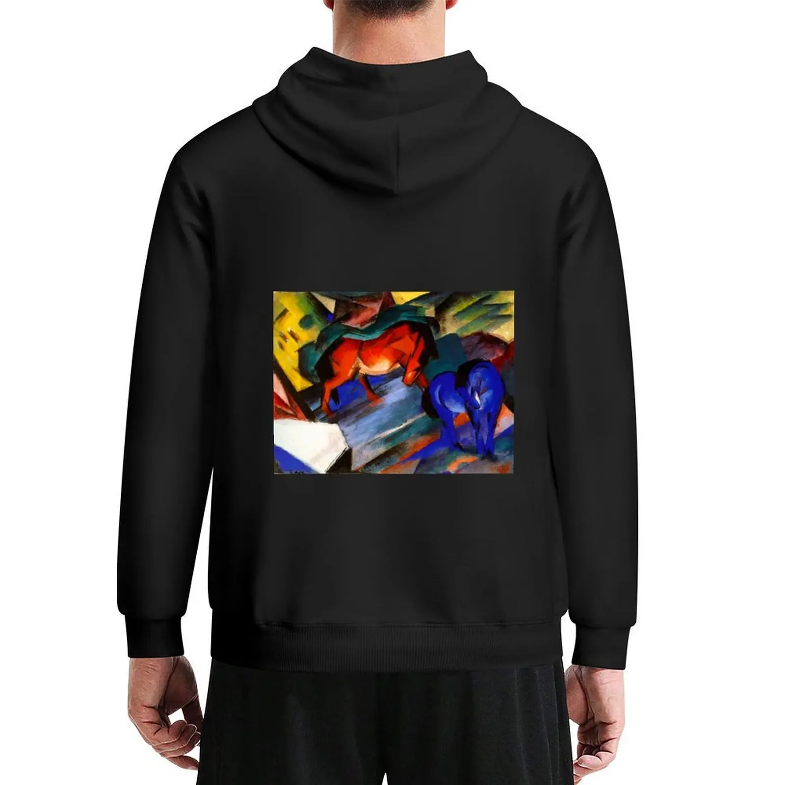 

Two Horses - red and blue by Franz Marc Hoodie men clothes mens designer clothes korean clothes anime hoodie