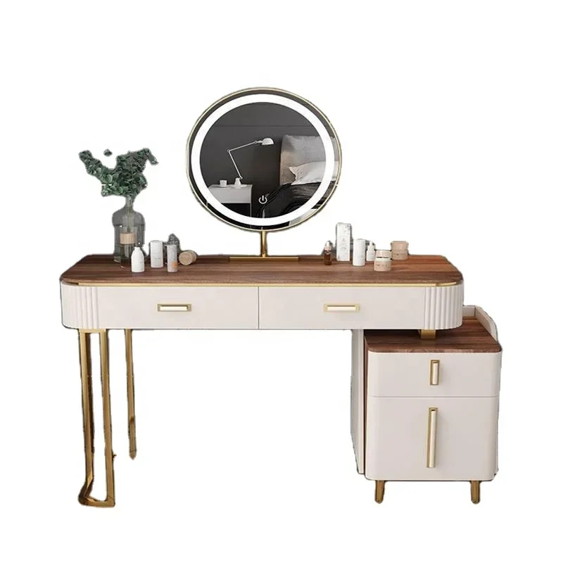 

VIC Nordic light luxury dressing table integrated postmodern simple appearance horizontal bedroom mirror ins dressing table