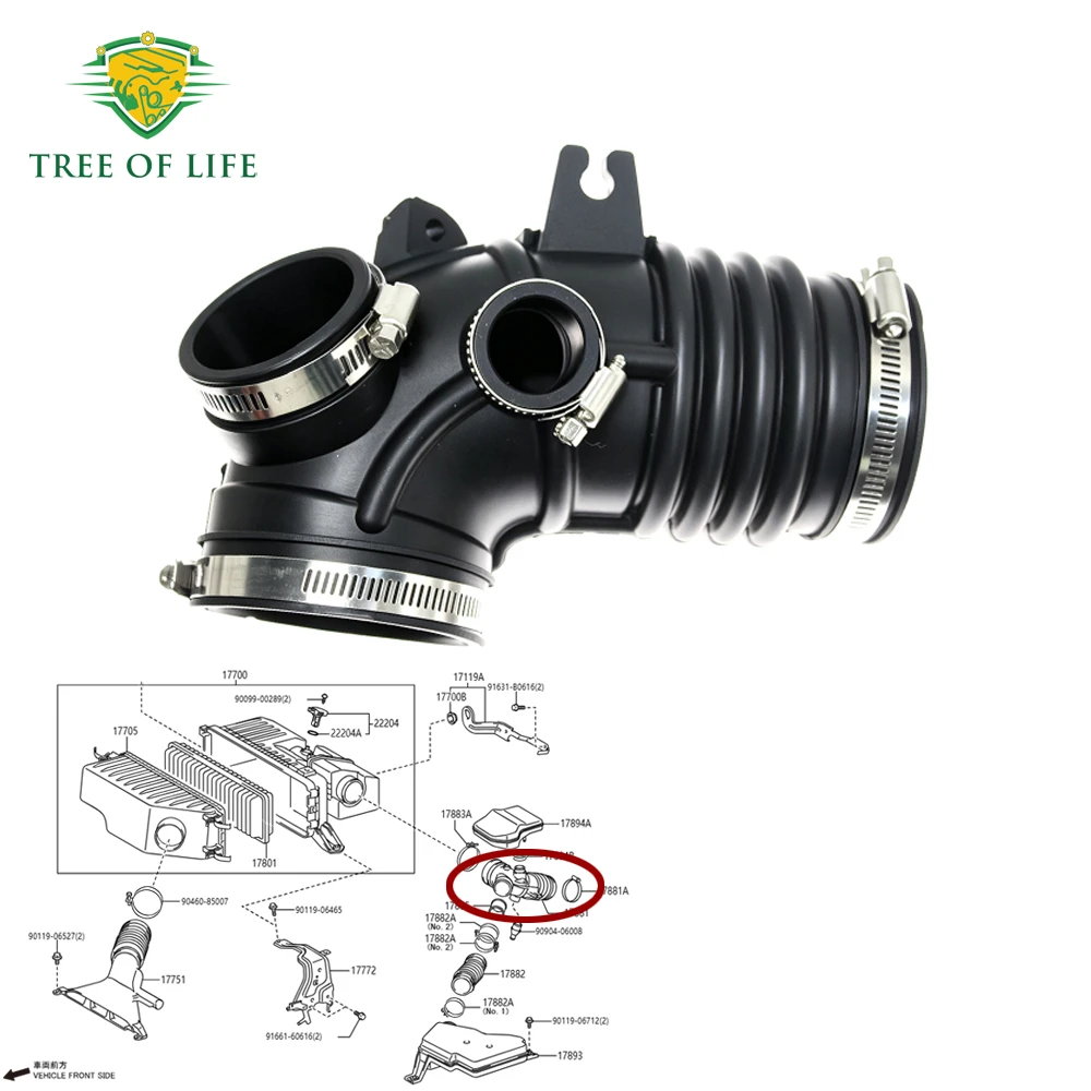 1788120140 Air Cleaner Intake Hose 17881-20140 For Toyota Highlander HV Harrier Kluger Lexus RX400h 3MZ-FE 3.3L V6 2005-2010