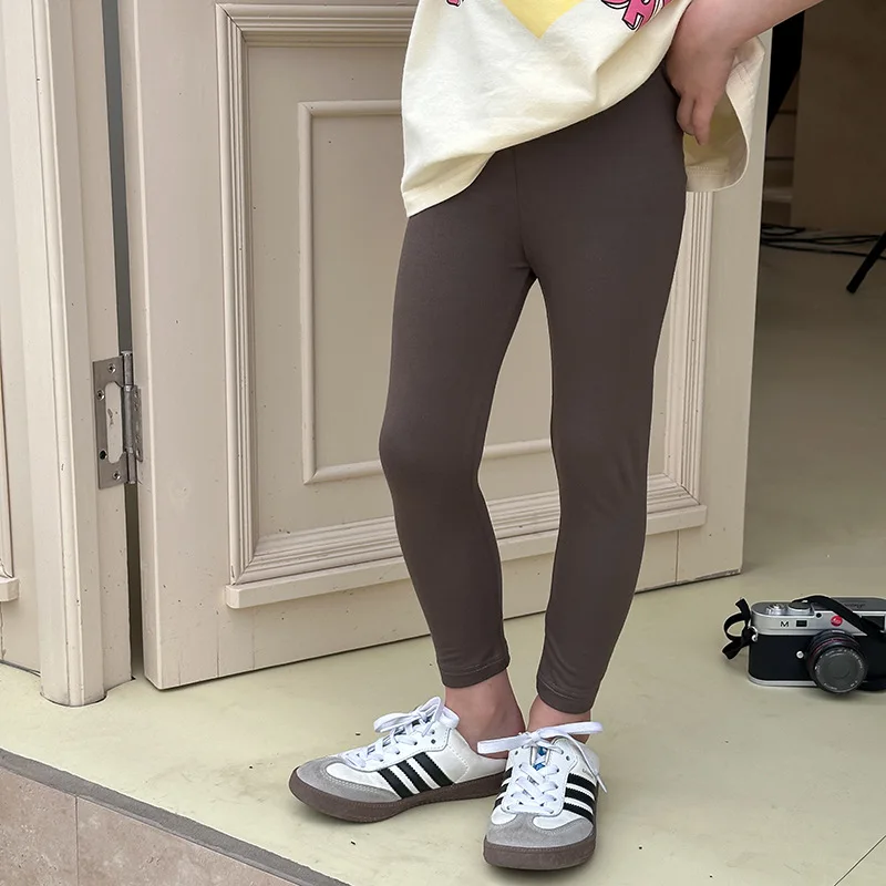 2024 Summer New Fashion Pants Girls Comfortable Casual Slim High Elastic Leggings Boutique Clothing Simple Style